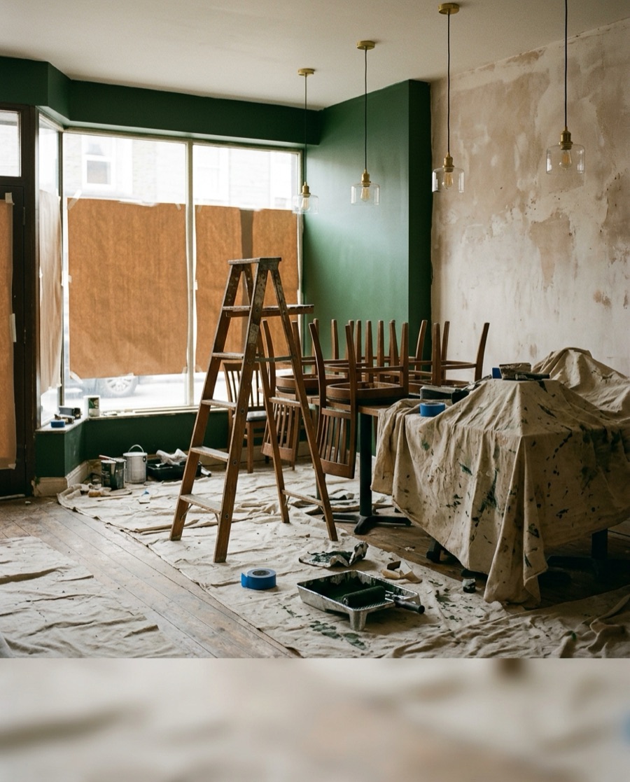 dining room mid-renovation
